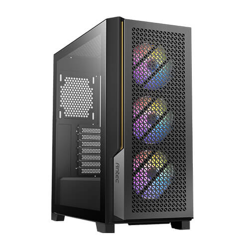  <b>Mid-Tower Case</b>: Antec P20C ARGB - Black<BR>3x 120mm ARGB Fans, 2x USB 3.0, 1x USB Type-C 10Gbps, Tempered Glass Side Panel, Supports: E-ATX/ATX/mATX, mini-ITX  